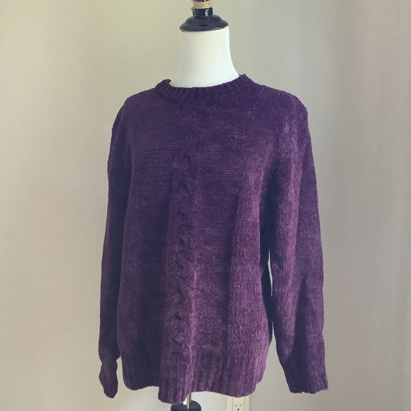 Plum Chenille Sweater Medium - Picture 1 of 2